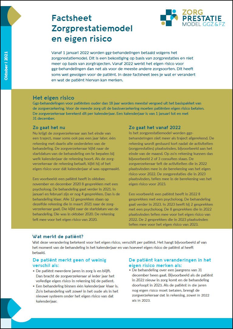 eigen risico 2023 Factsheet Aankomende Veranderingen Eigen Risico Voor Ggz-Behandeling - Ggz.nl