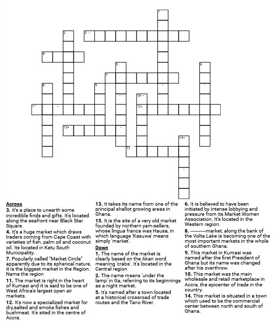 FUN ON THE BLOG WITH WORD PUZZLES! Series 1D Crossword Puzzle on Ghanaian Markets GH