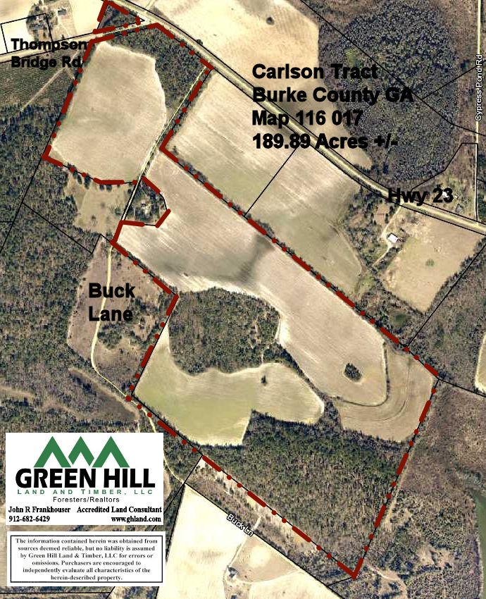 Burke County GA 189 Acres +/ Green Hill Land & Timber