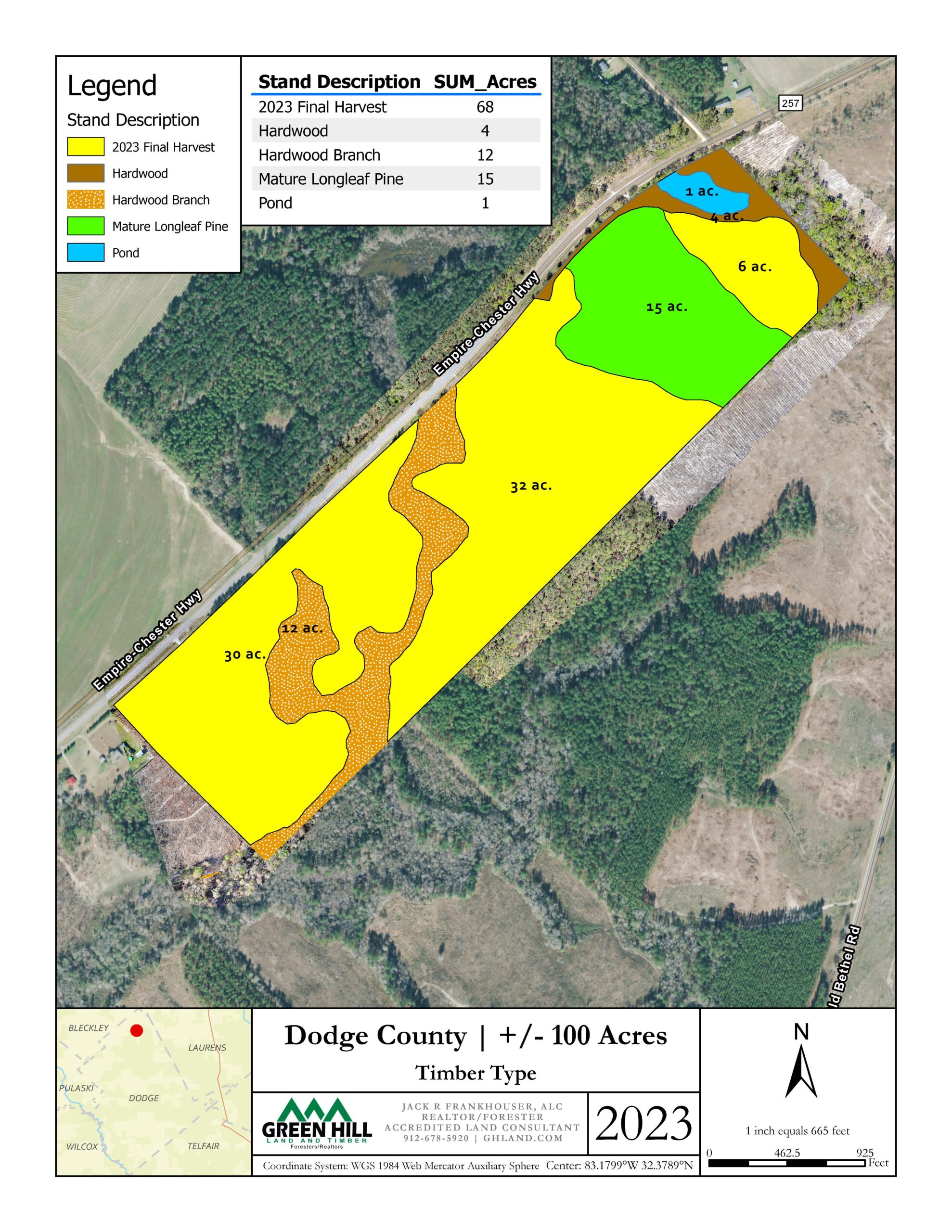 Dodge County GA 100 Acres +/ Green Hill Land & Timber