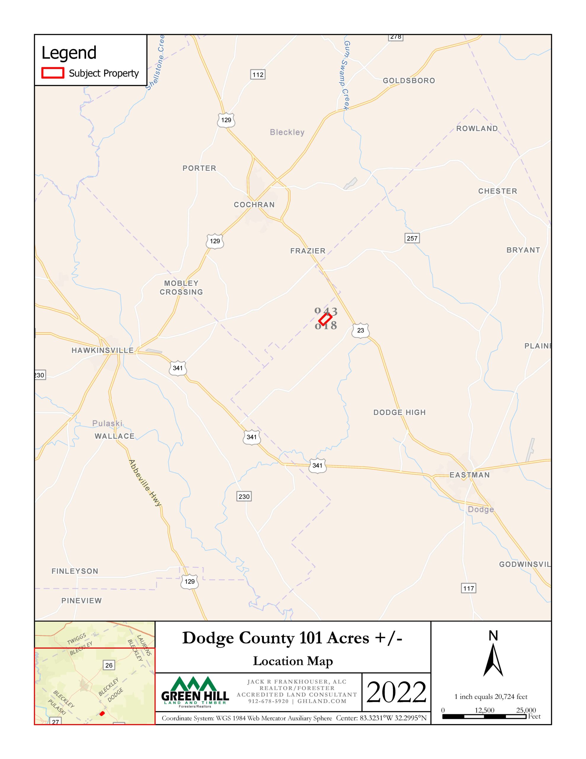 Dodge County GA 101 Acres +/ Green Hill Land & Timber