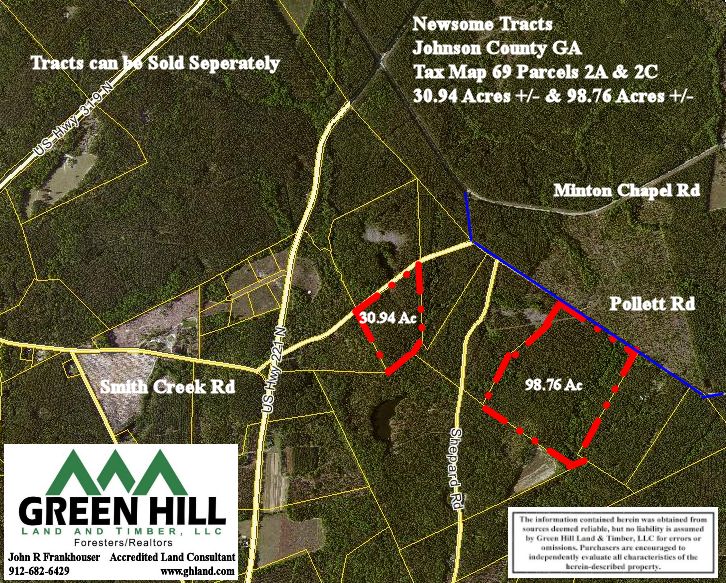 Johnson County GA 98.76 Acres +/ Green Hill Land & Timber