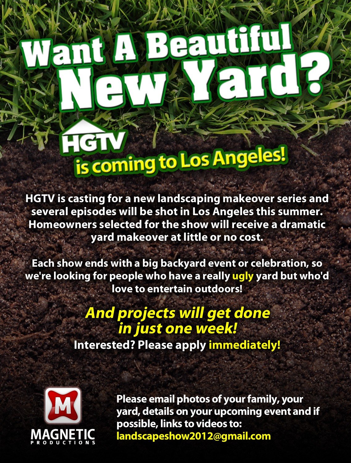 HGTV Casting Landscaping Makeovers! Granada Hills North