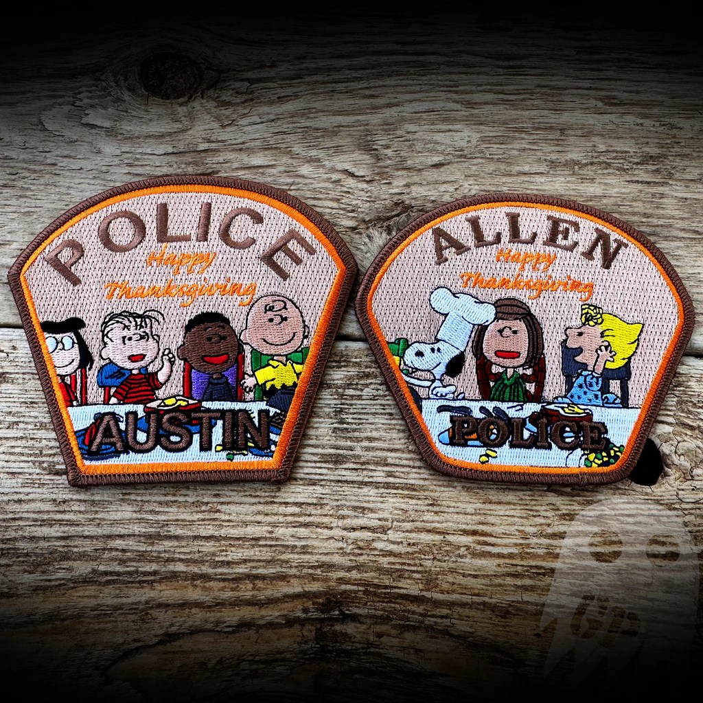 Austin and Allen, TX PD 2023 Thanksgiving Patch Set (YOU GET BOTH) GHOST PATCH
