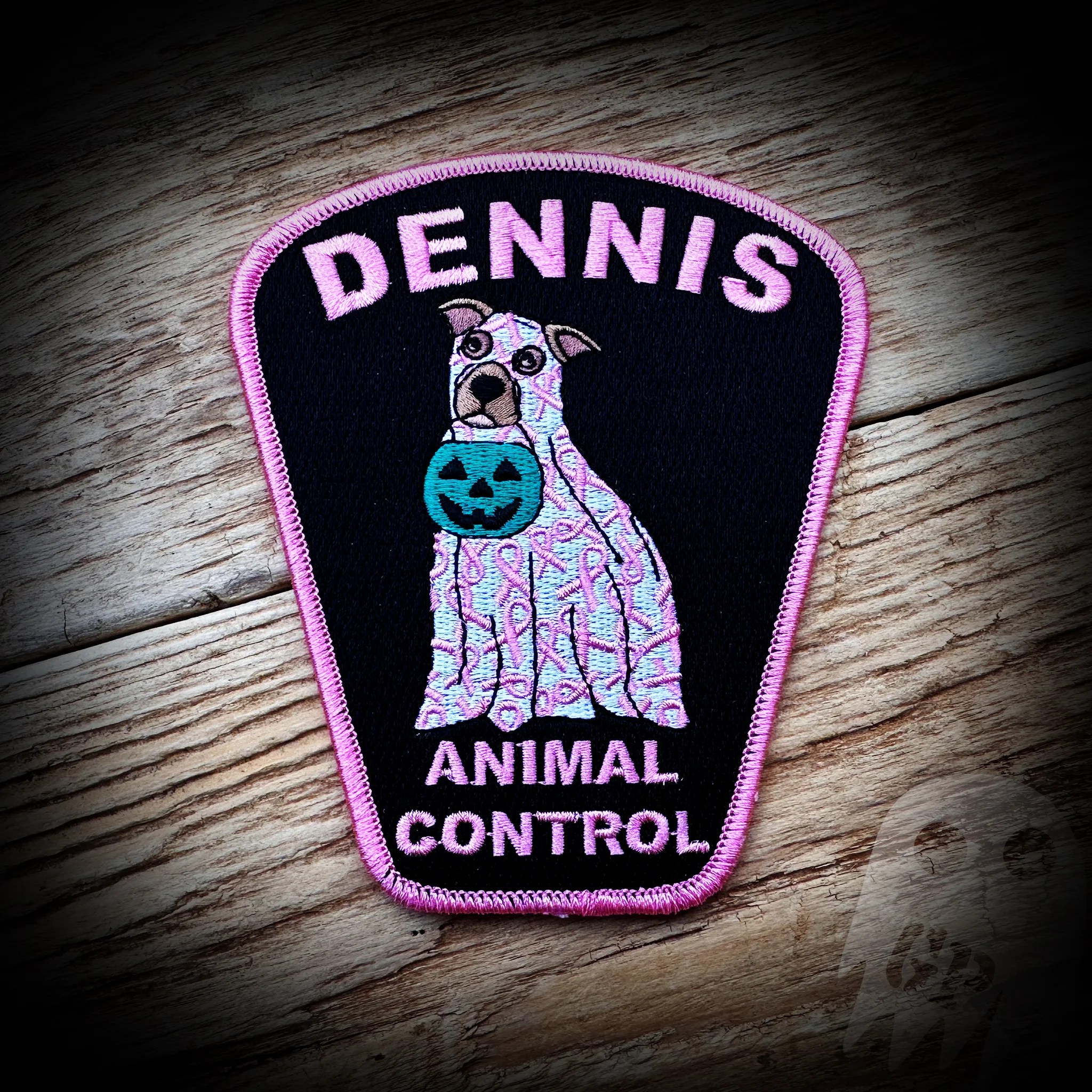 Pink Dennis, MA Animal Control 2023 Pink / Halloween Patch GHOST PATCH