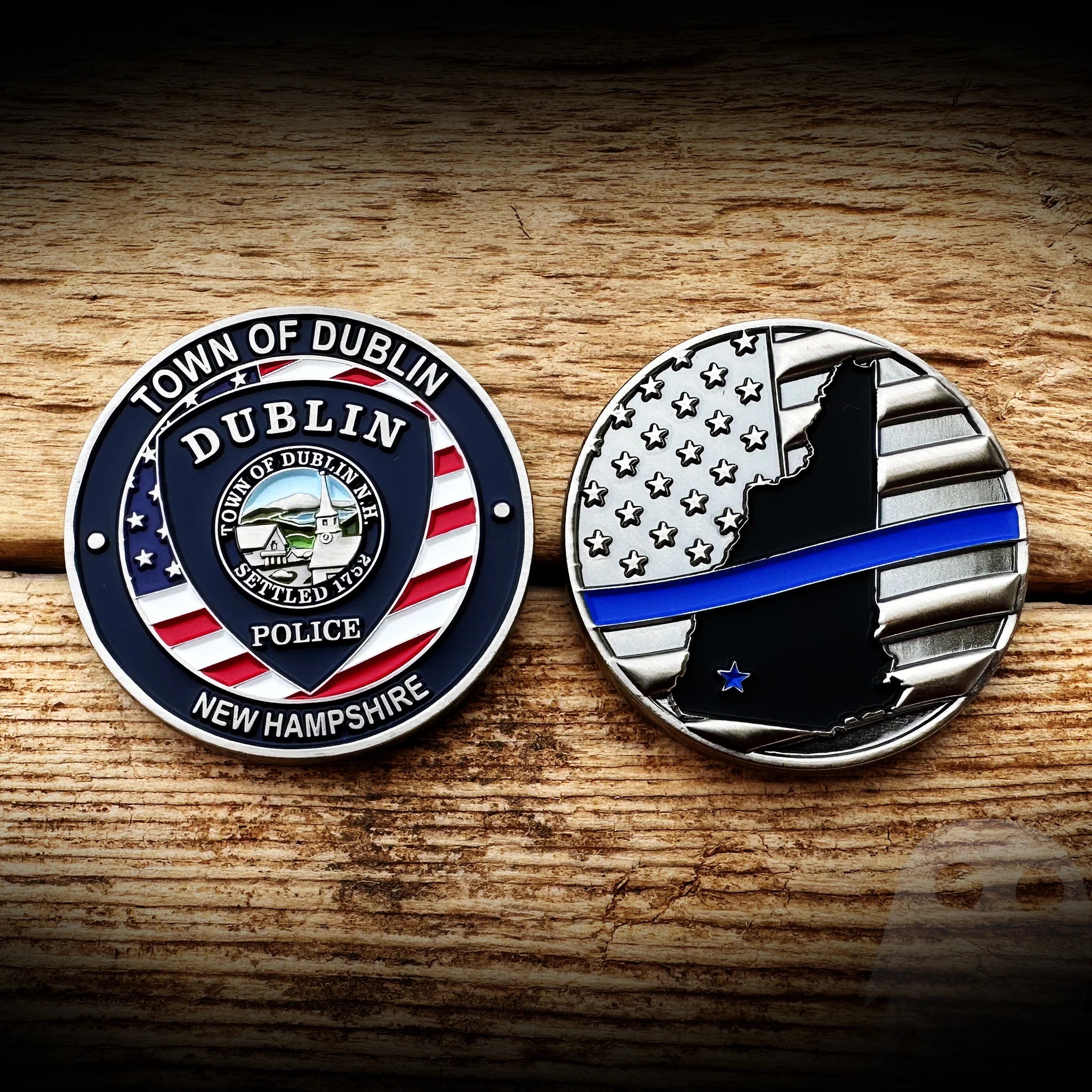 Dublin, NH Police Department Challenge Coin Authentic GHOST PATCH