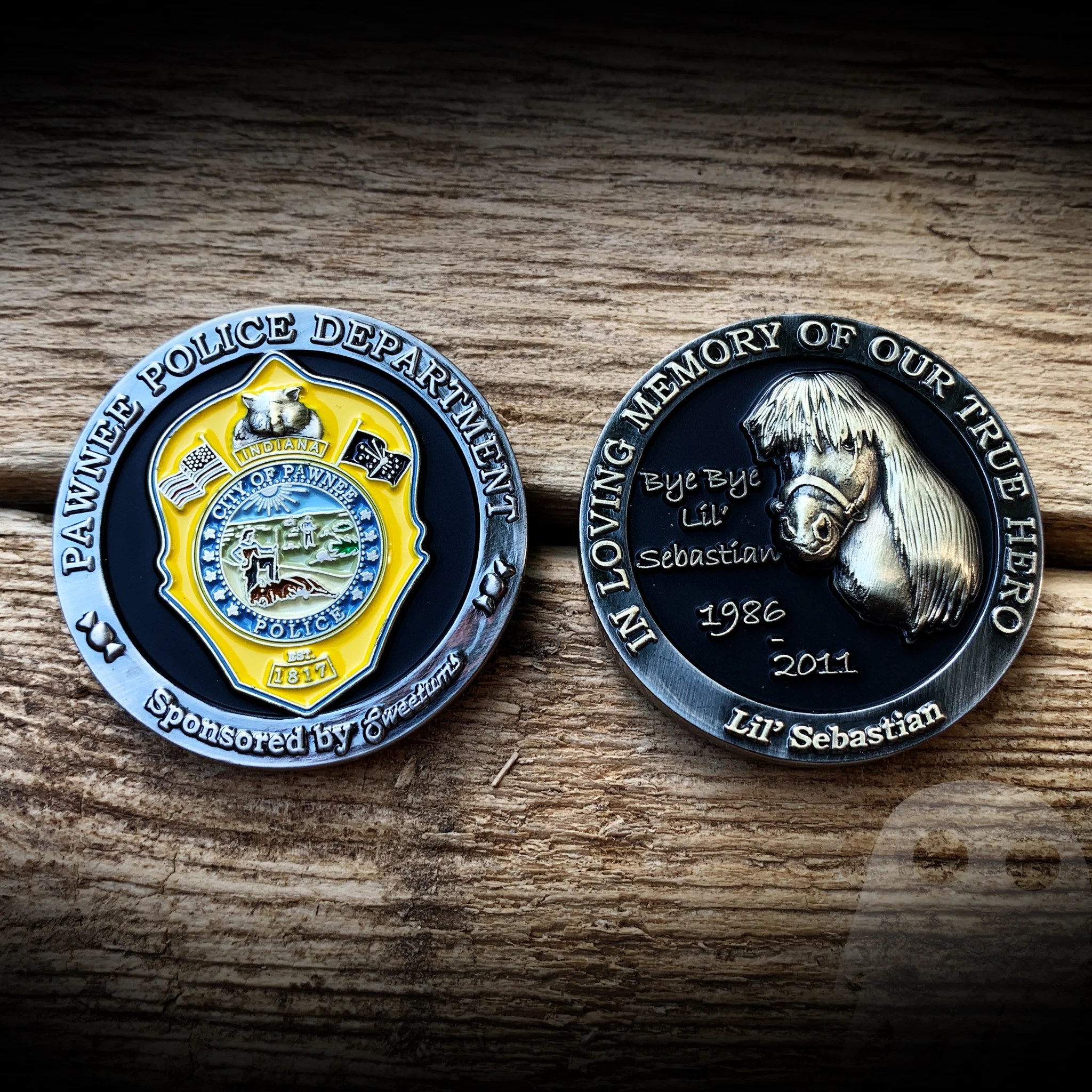 Pawnee, IN Police Department Lil Sebastian Coin GHOST PATCH