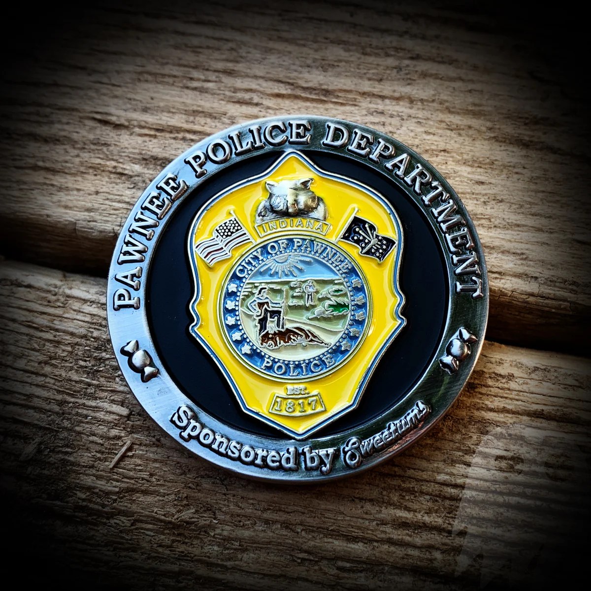 Pawnee, IN Police Department Lil Sebastian Coin GHOST PATCH