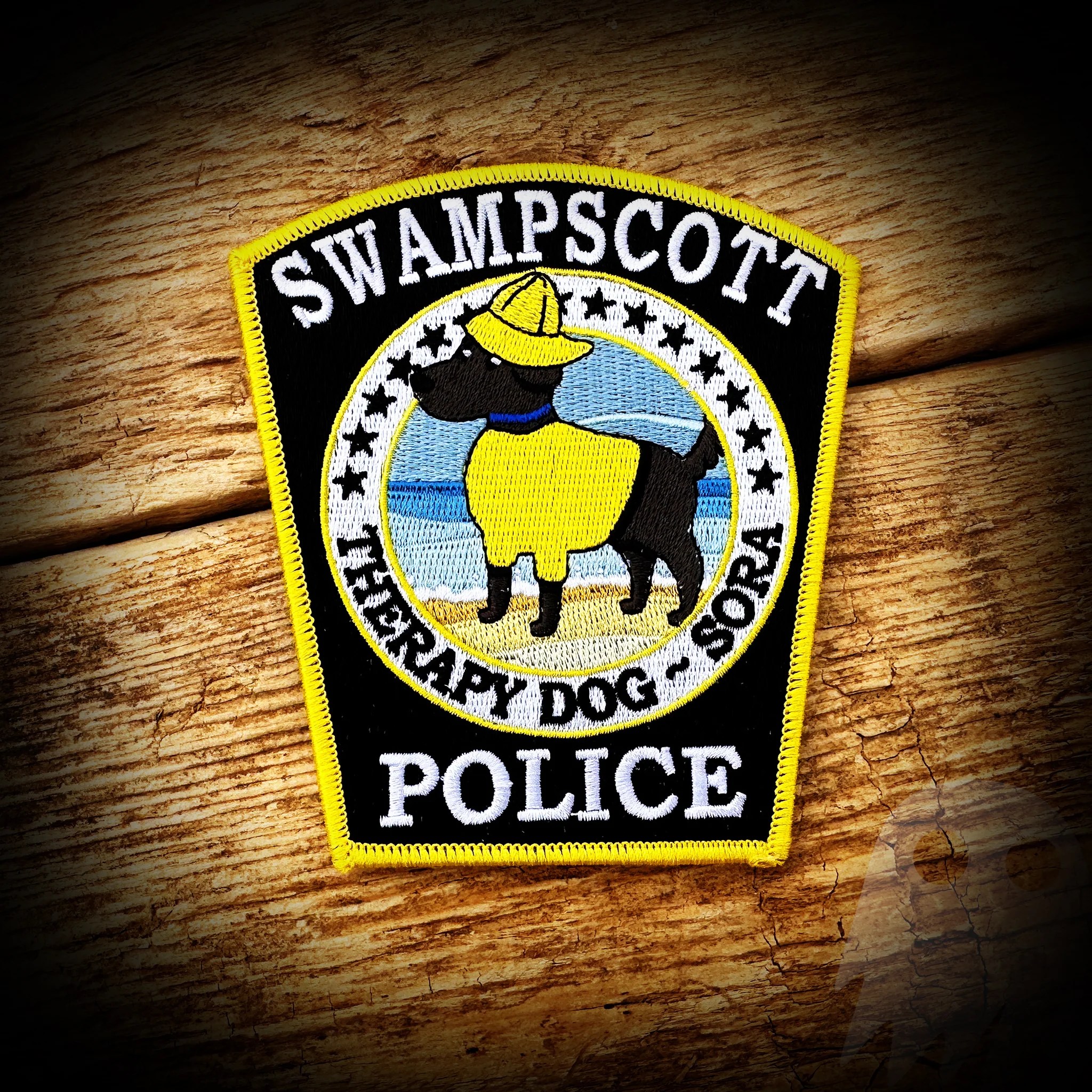 Swampscott, MA PD Therapy Dog Patch AUTHENTIC GHOST PATCH