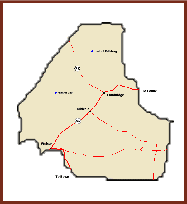 Washington County Idaho Map Ghost Towns of Idaho Washington County