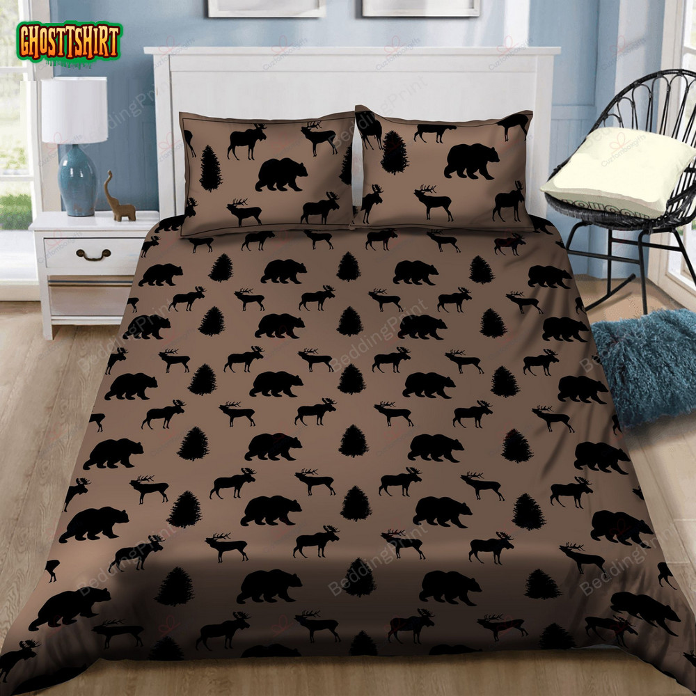 Rustic Bear And Moose Bedding Set