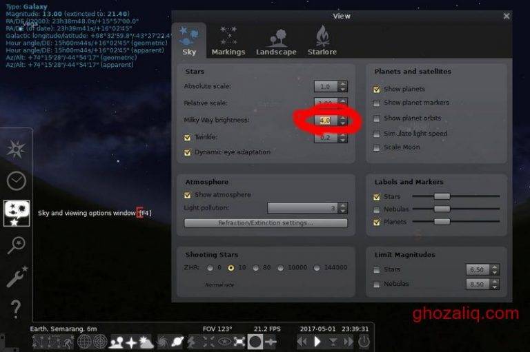 Cara Menggunakan Stellarium Untuk Mencari Milky Way