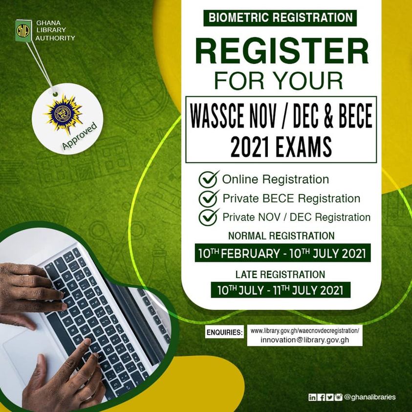 Register for WAEC Nov/Dec 2021 Exams for GH₵ 35.00 GH Students