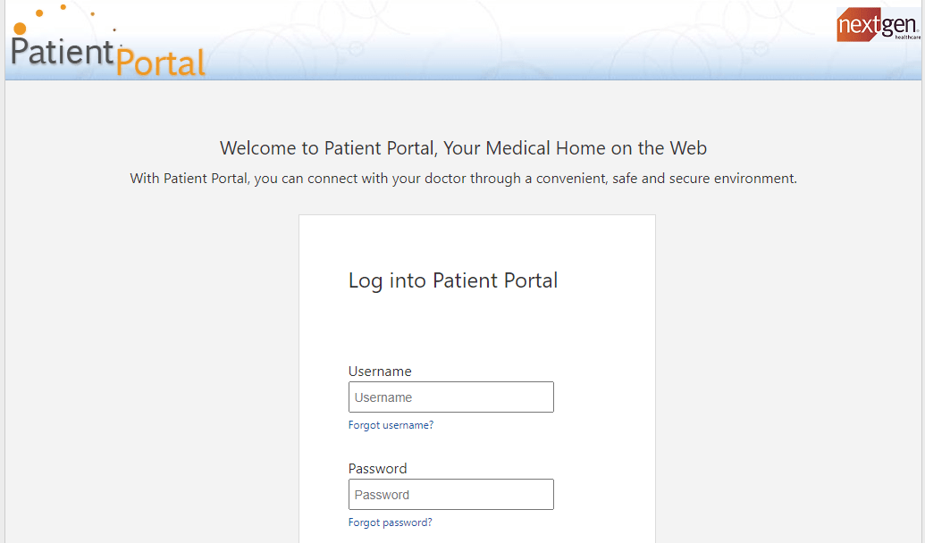 NextGen Patient Portal (How to Access the Portal)