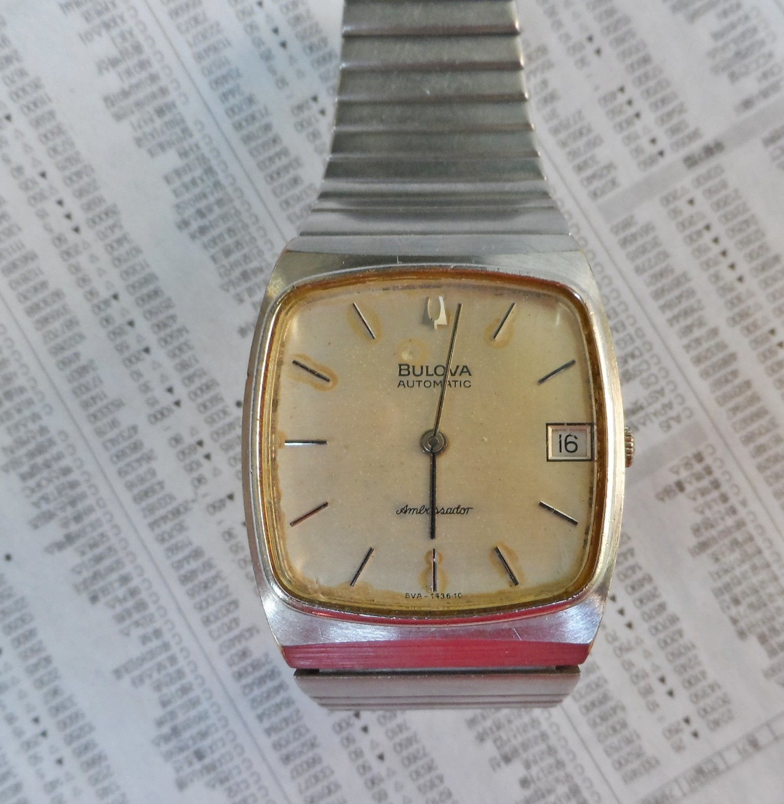 Vintage BULOVA Ambassador P3 Automatic 1436 10 Swiss made Wristwatch