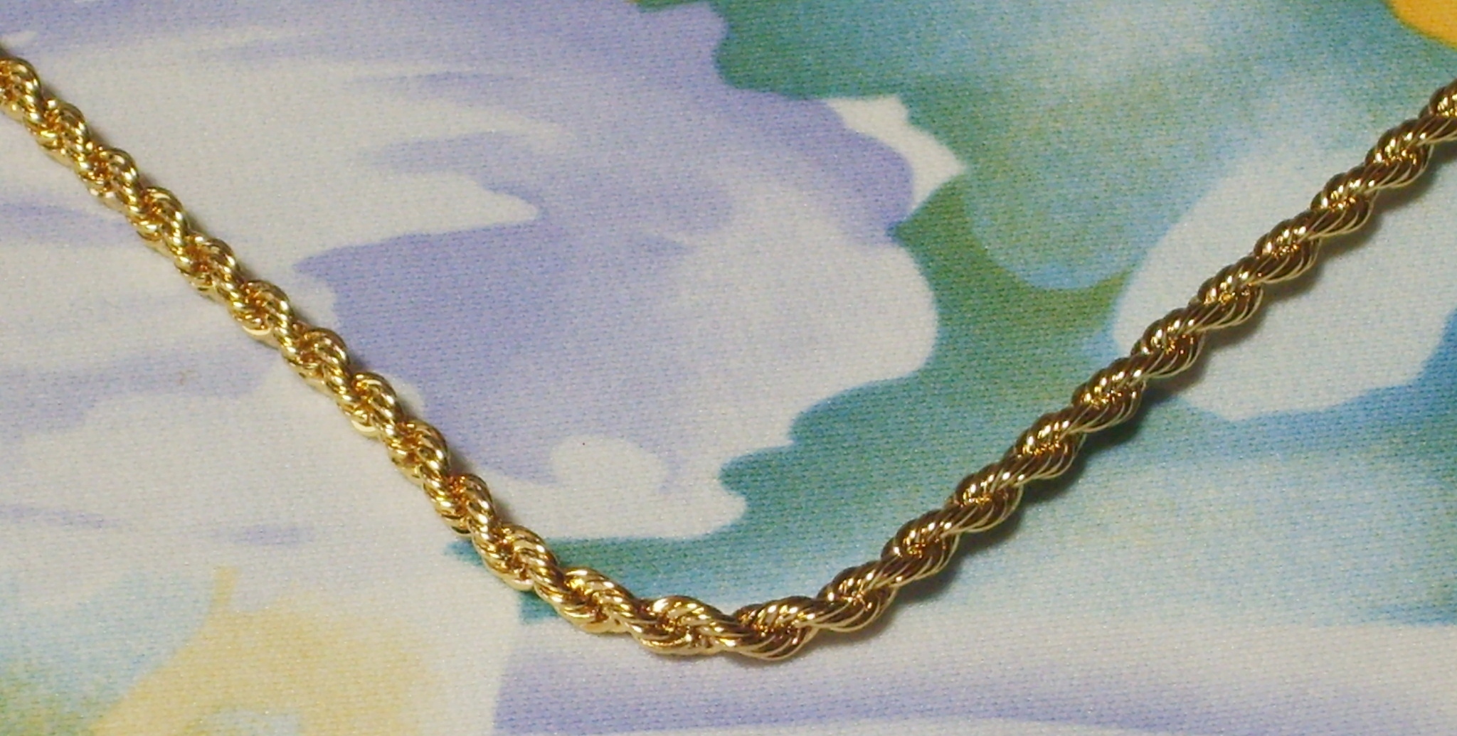 Gold Tone Rope Chain 17 1/2 inch KOREAN NECKLACE eBay