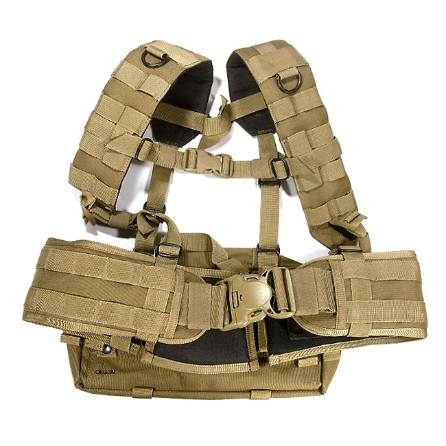 SFG Seal Tactical MOLLE Vtac Battle H Harness Tactical Belt Rig Coyote