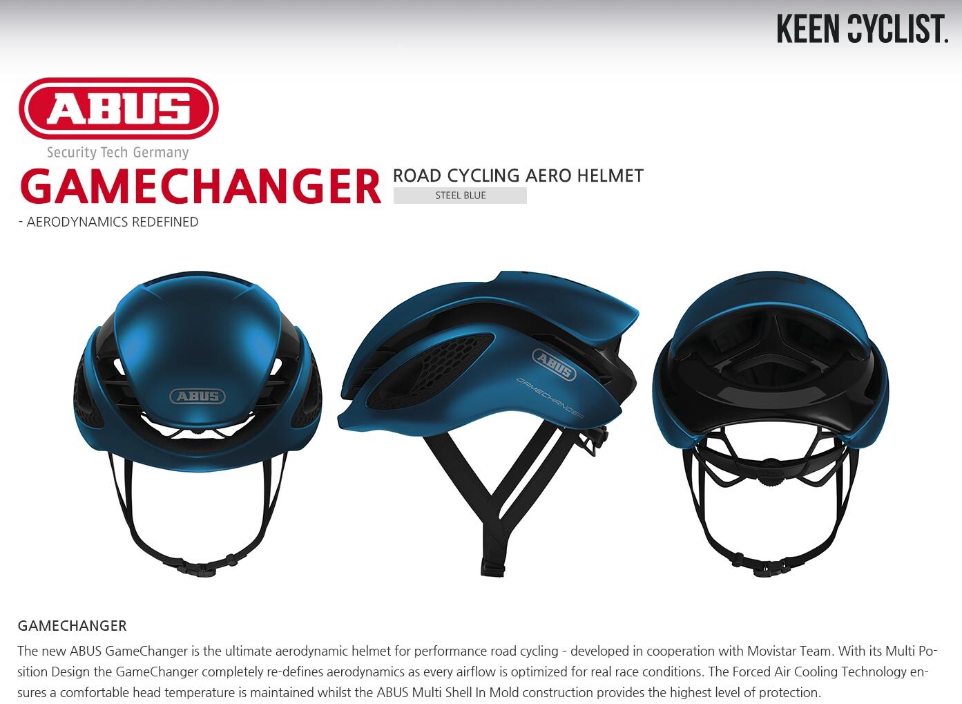ABUS GameChanger Cycling Helmet Steel Blue [Size S] eBay