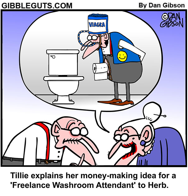 Washroom Attendant cartoon