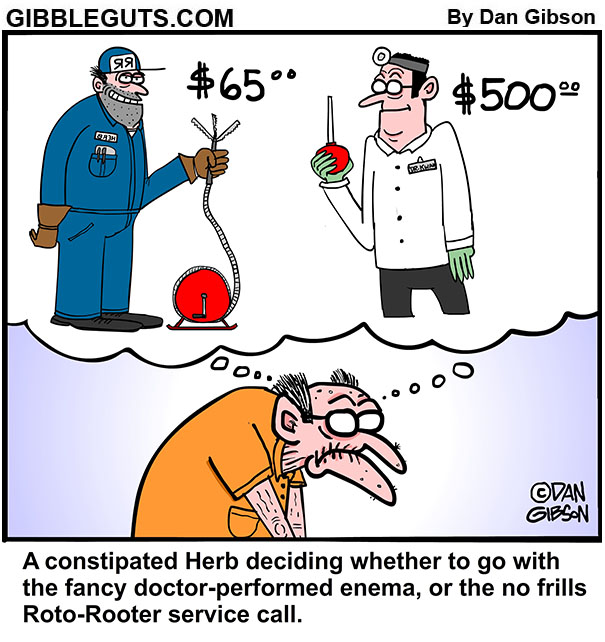 Constipation cartoon from