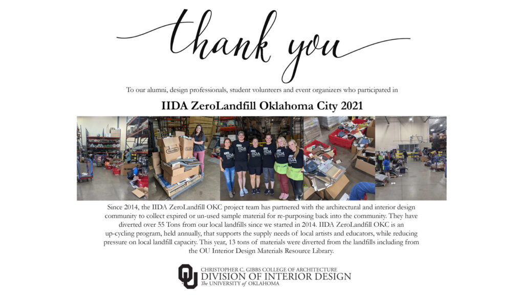 IIDA ZeroLandfill OKC 2021 Event Saves 13 Tons of Material from