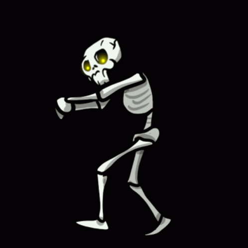 Skeleton Dancing While Pushing GIF