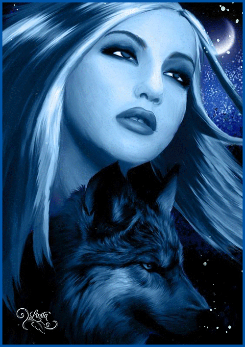 Download Wolf Glitter Fantasy Woman Gif Gif Abyss