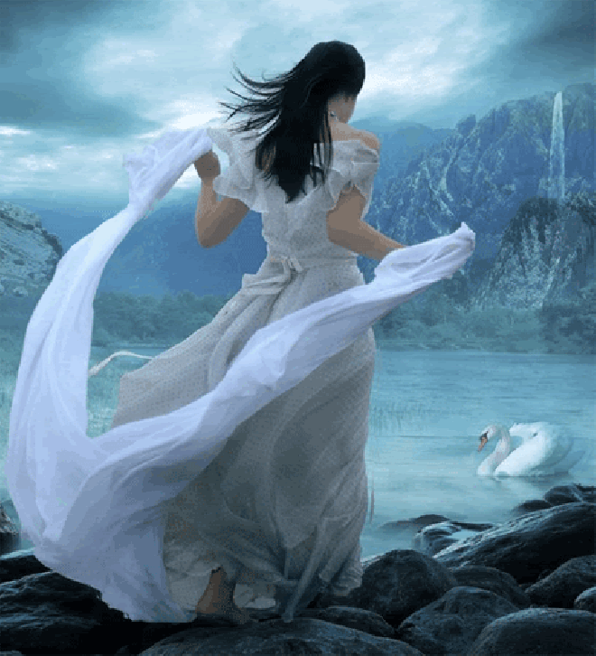 Download Swan Fantasy Woman Artistic Gif Gif Abyss