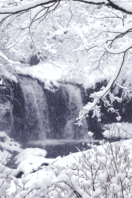 Download Snowfall Snow Nature Winter Waterfall Gif Gif Abyss