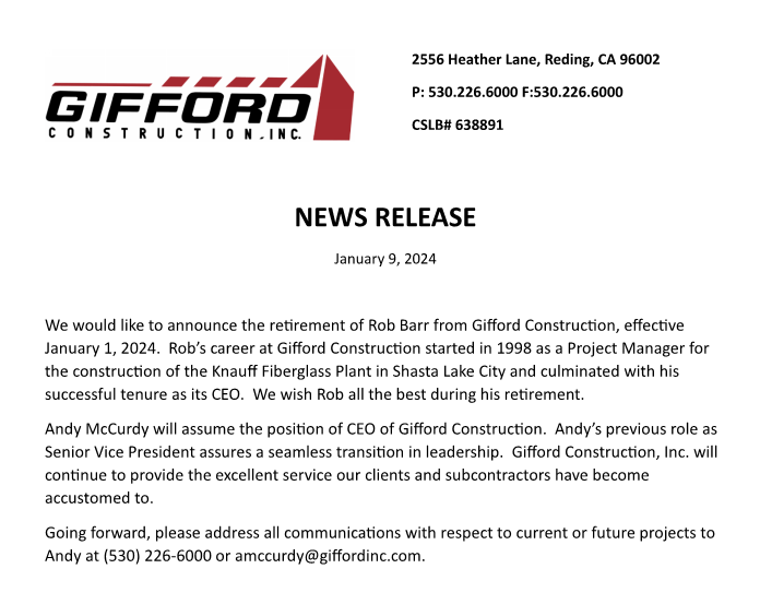 News Gifford Construction