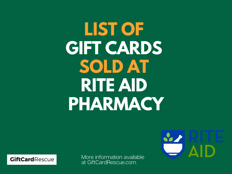 117+ Gift Cards Sold at Rite Aid (2023)