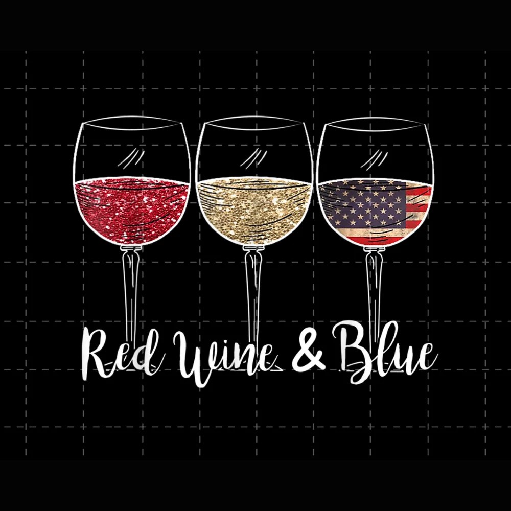 Red Wine and Blue 4th of July Celebration Independence Day Giftcustom