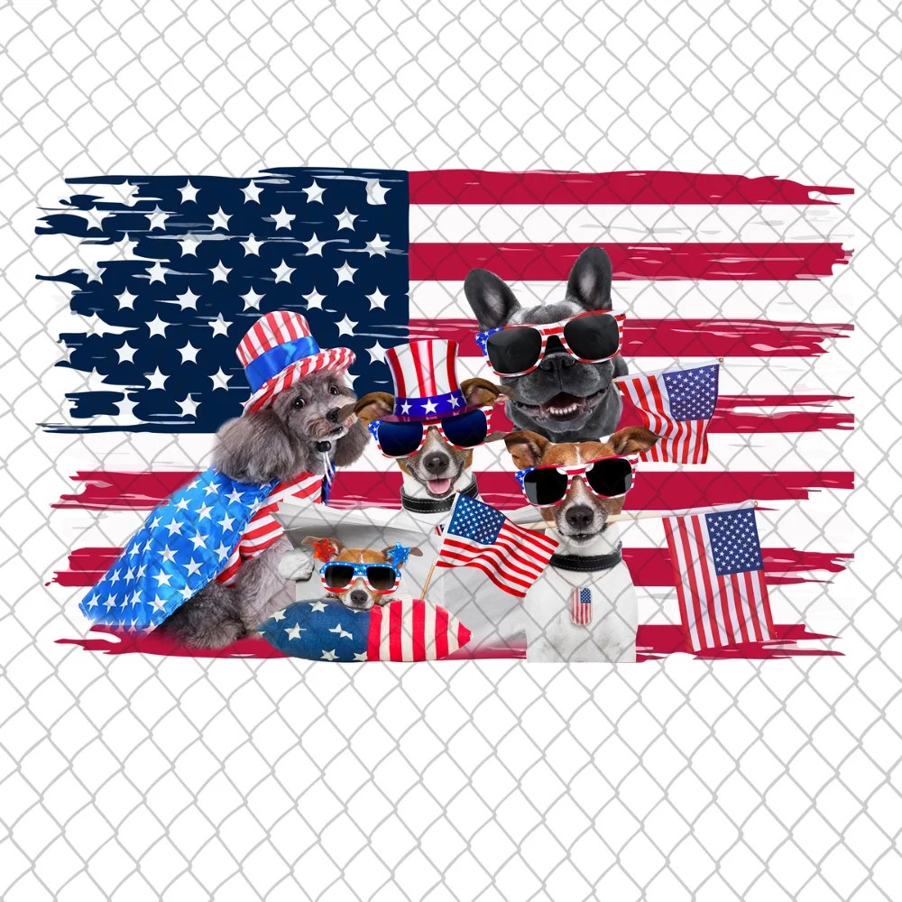 Freedom Dog American Png, French Bulldog American Flag 4th Of July