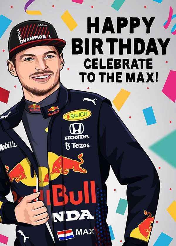 Max Verstappen Formula 1 Birthday Card Gift Delivery UK