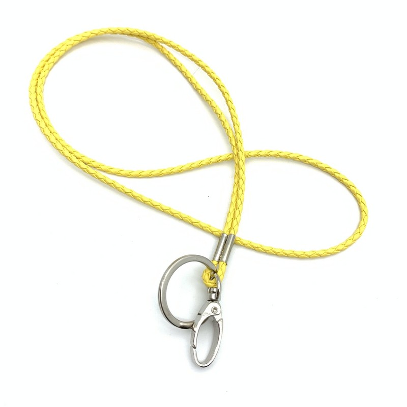 Braided leather lanyard