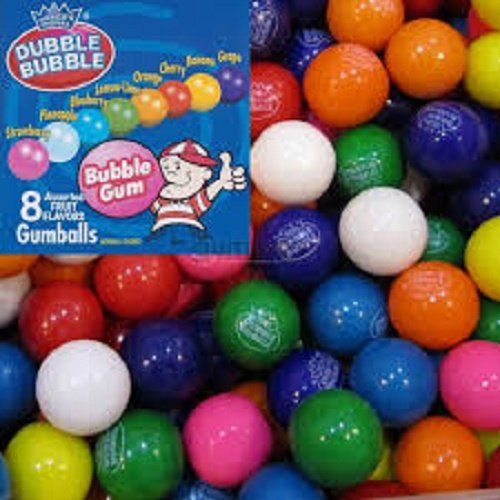 1 INCH GUMBALLS, 3 LBS, ASSORTED BUBBLE GUM 1', GENUINE DUBBLE BUBBLE