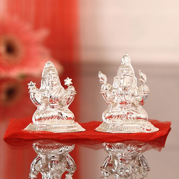 Silver Laxmi Ganesh Idol (30 Gms) GiftteensBuy Gifts Online