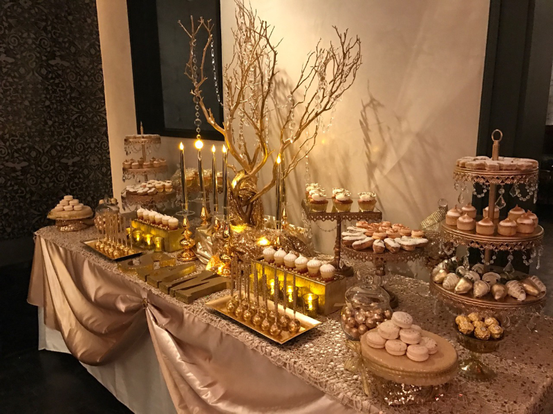 Gold Dessert Table Giggle Factory LA