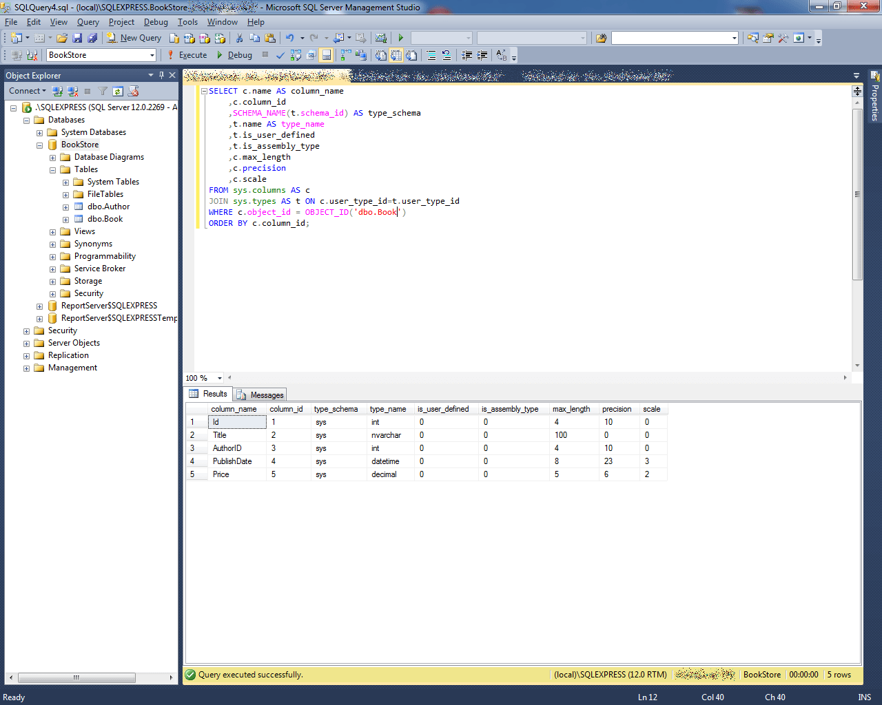 Retrieving Table Metadata from SQL Server Catalog Views Gigi Labs