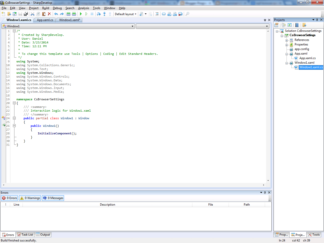 C AppSettings Saving User Preferences in a WPF Browser application
