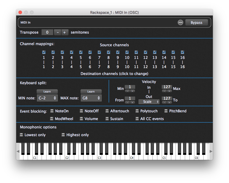MIDI In (OMNI) and MIDI In (OSC)