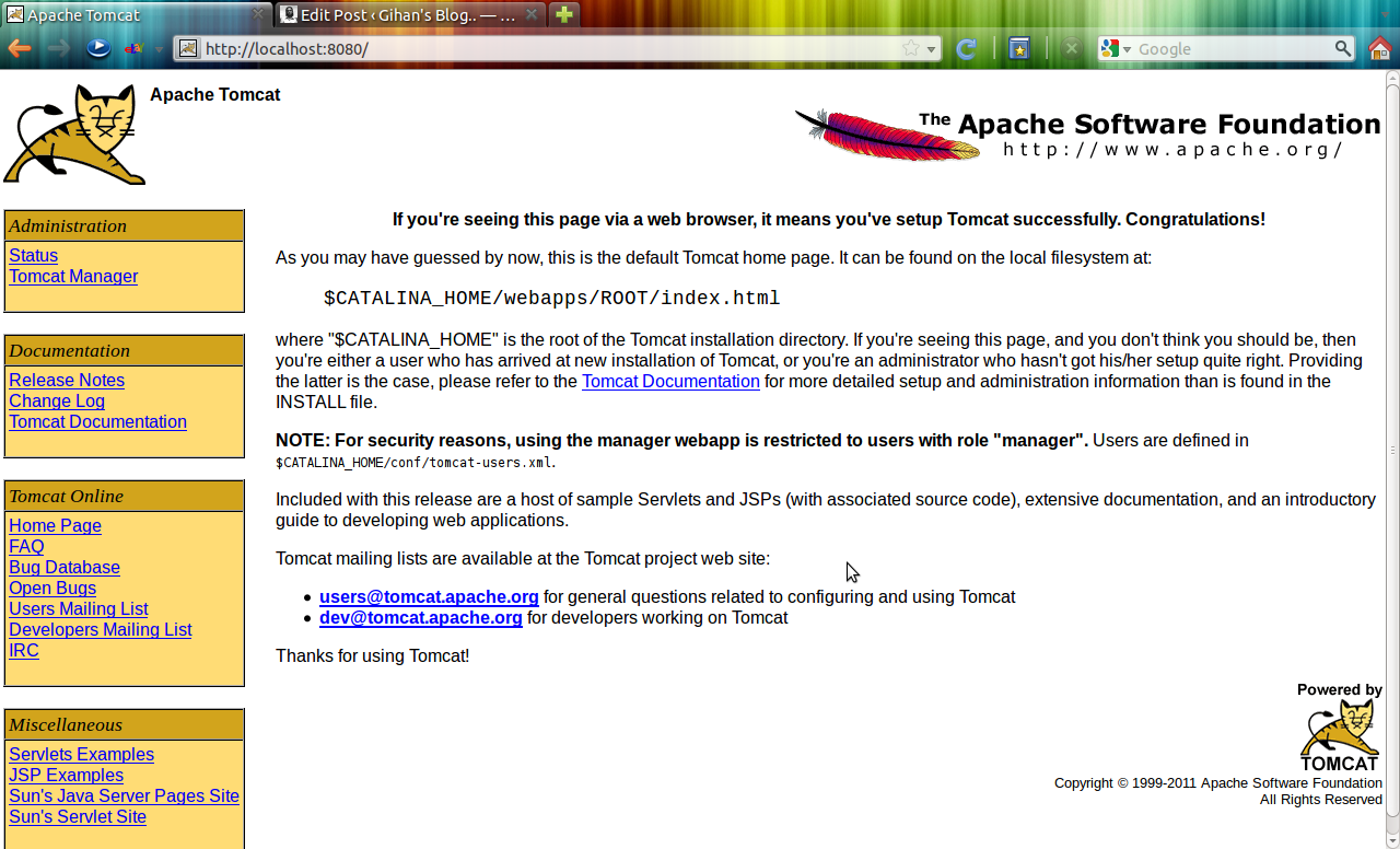Apache Tomcat Gihan's Blog..