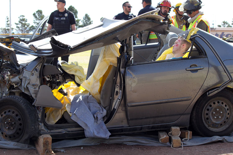 Mock DUI crash event displays dangers to high school students The