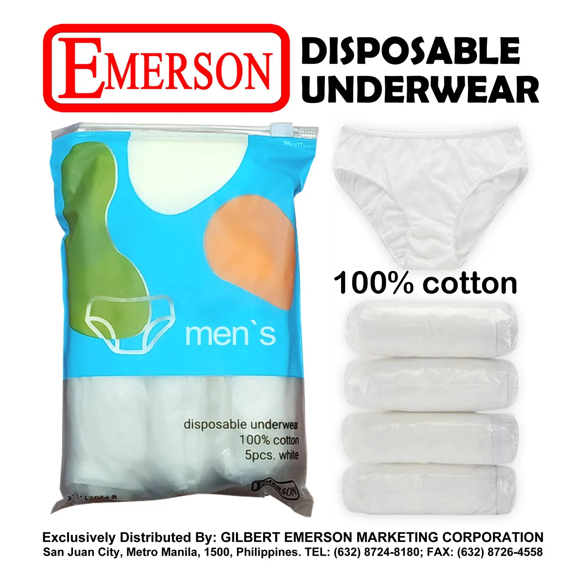 EMERSON Disposable Underwear MENS (100 COTTON) Gilbert Emerson