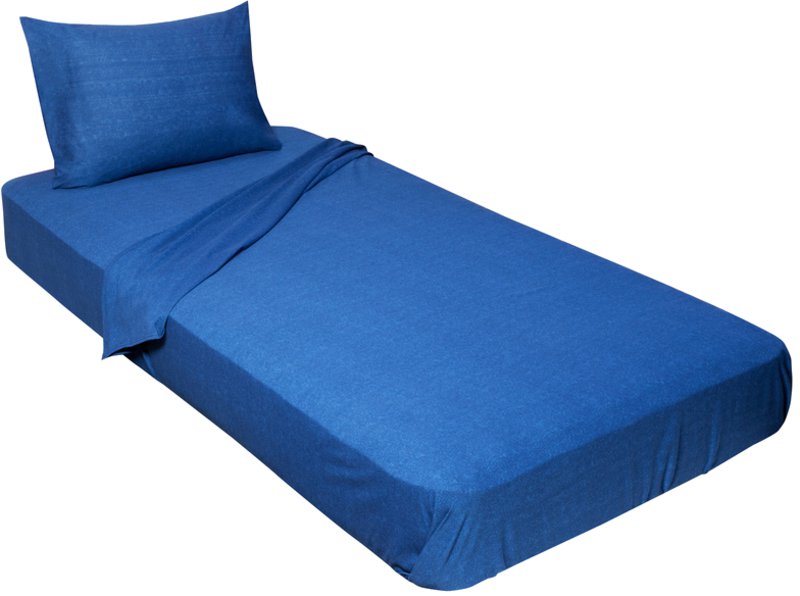 Jersey Knit 3 Piece Twin Size Sheets Set (Denim Blue) ITEM JKTDNMBLU