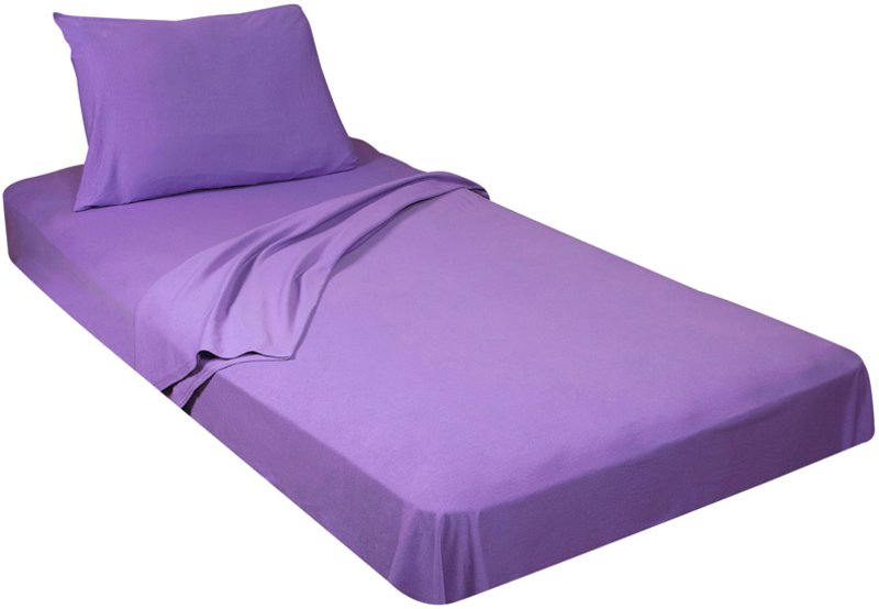 Jersey Knit 3 Piece Cot Size Sheets Set (Purple) ITEM JKCP