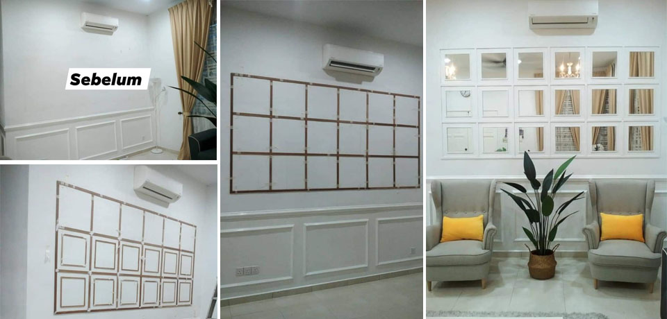 Cara Diy Dinding Kosong Konsep Mirror Wainscoting Giler Deco