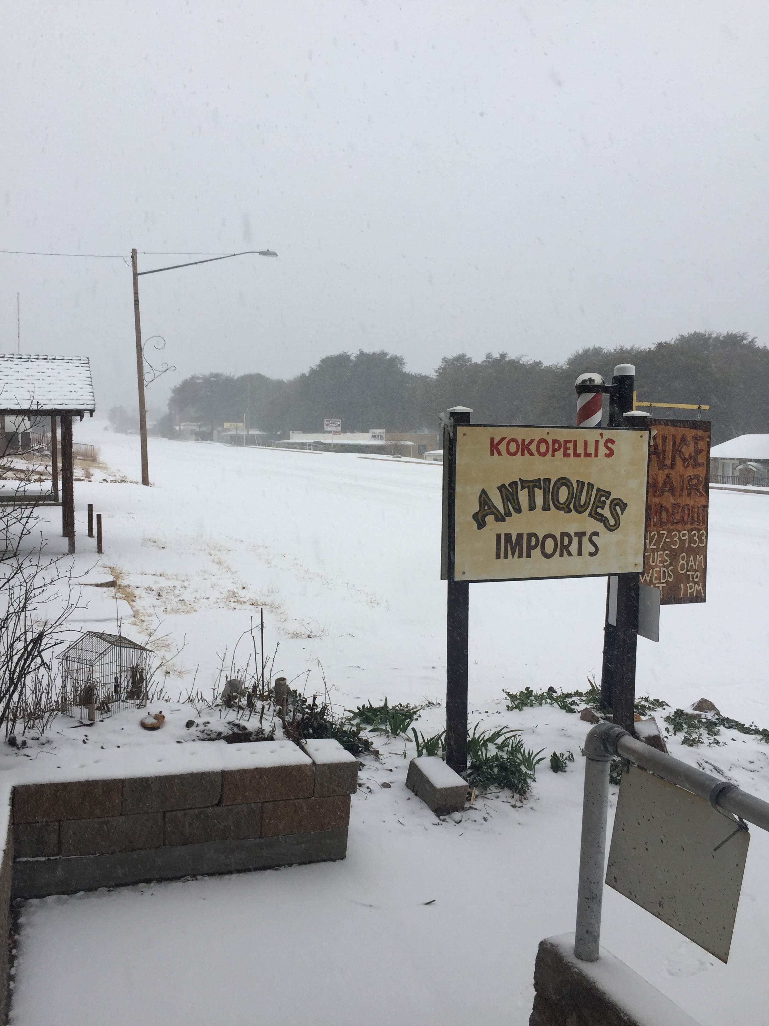 Its snowing in Yarnell at Gilligans Pizza and Bar Gilligans Pizza