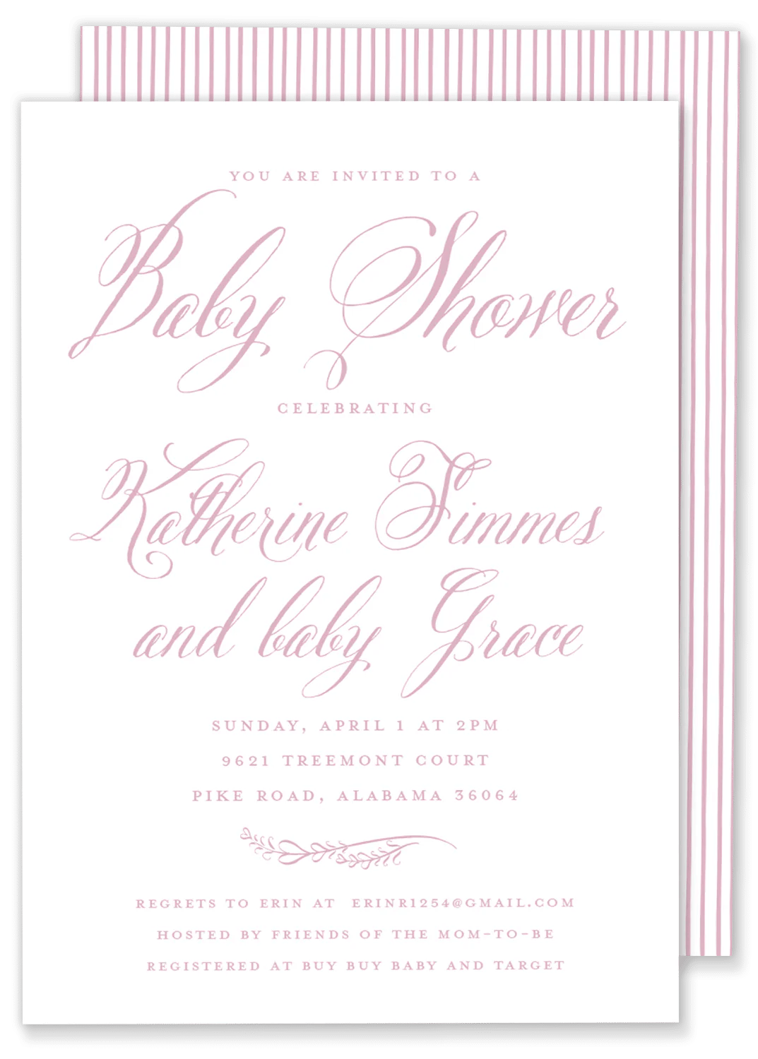 Script Shower Invitation Gilm Press