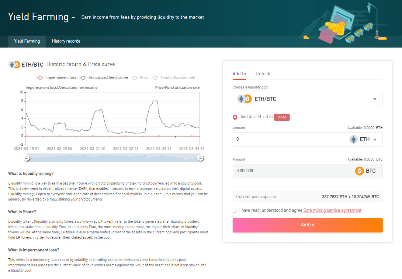 Gate.io Launches Yield Farming Feature Initial ETHBTC Mining with